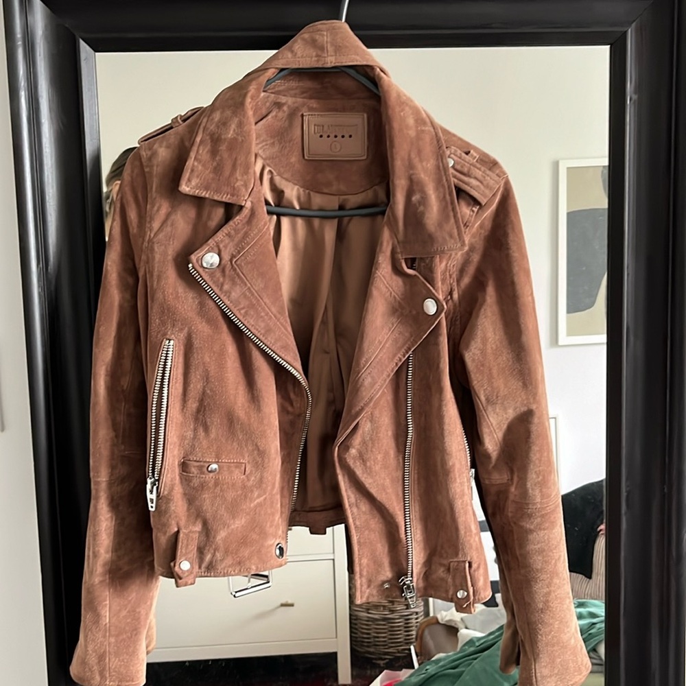 Blank NYC Suede Leather Jacket - Blush
